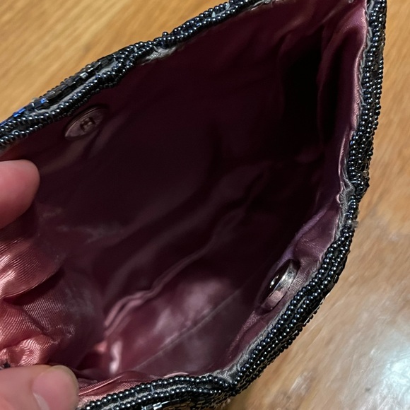 Vintage beaded shoulder bag clutch sequin embroidered 80s style - Picture 3 of 6